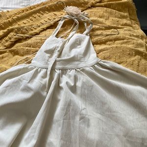 Backless Cream Dress